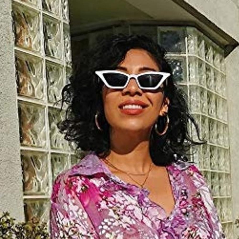 White Vintage Small Cat Eye sunglasses
